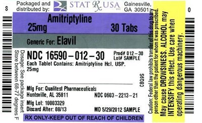 Amitriptyline 25 mg Label Image (Amitriptyline 25 mg Label 16590)